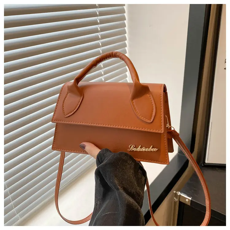Pink Leather Shoulder Bag with Letter Hardware for Women — feature 31