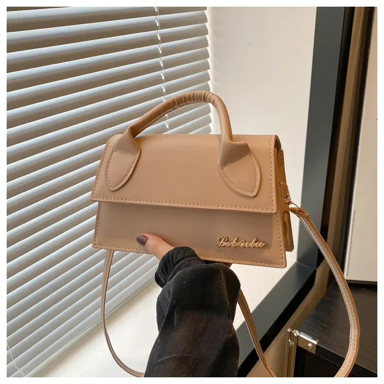 Pink Leather Shoulder Bag with Letter Hardware for Women — feature 32
