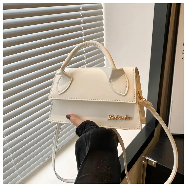 Pink Leather Shoulder Bag with Letter Hardware for Women — feature 33