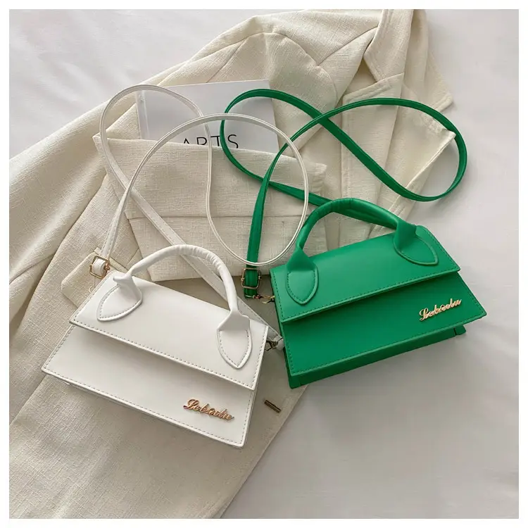 Pink Leather Shoulder Bag with Letter Hardware for Women — feature 35