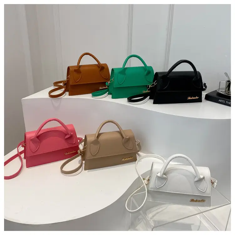 Pink Leather Shoulder Bag with Letter Hardware for Women — feature 36