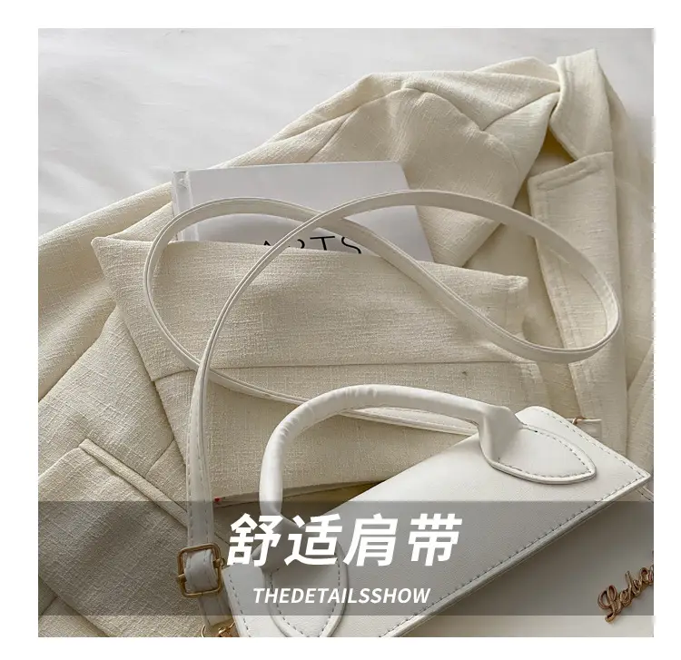 Pink Leather Shoulder Bag with Letter Hardware for Women — feature 7