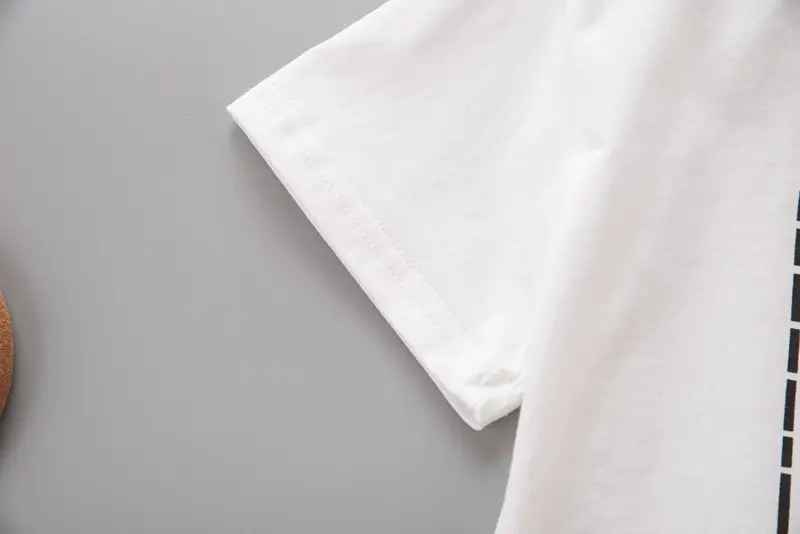 Children Cotton T-Shirt Shorts Set White Pink Summer — feature 10