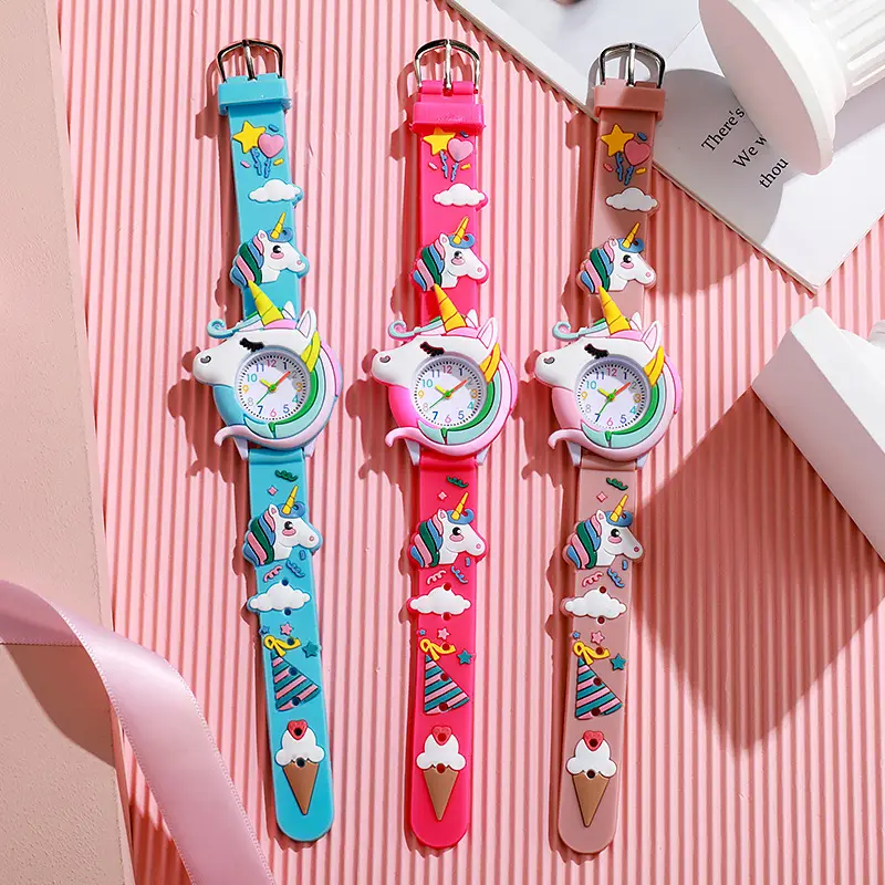 Children's Unicorn Silicone Quartz Watch with Ice Cream Design - Image 4
