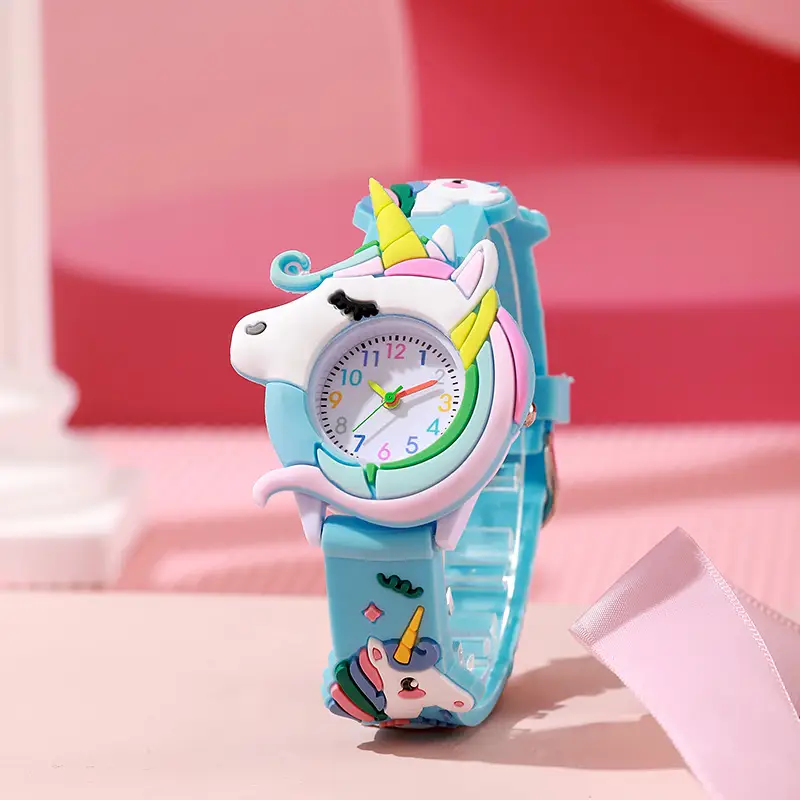 Children's Unicorn Silicone Quartz Watch with Ice Cream Design - Image 2