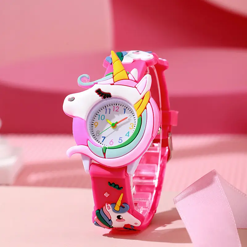 Children's Unicorn Silicone Quartz Watch with Ice Cream Design - Image 3