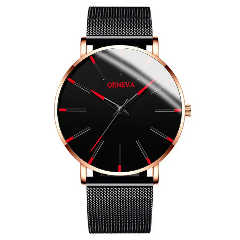 Red Needle Rose Gold Shell Black Mesh Belt
