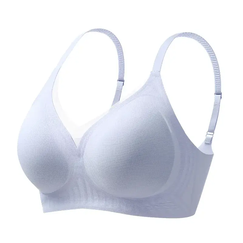 Traceless Sling Strap Women's Anti-Sagging Bra White - Image 10