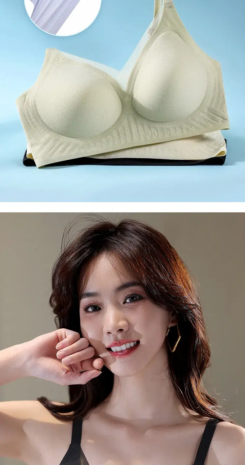 Traceless Sling Strap Women's Anti-Sagging Bra White — feature 11