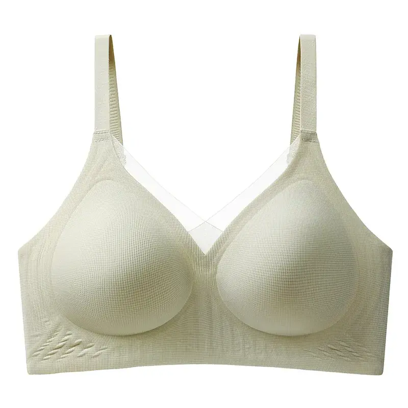 Traceless Sling Strap Women's Anti-Sagging Bra White - Image 4