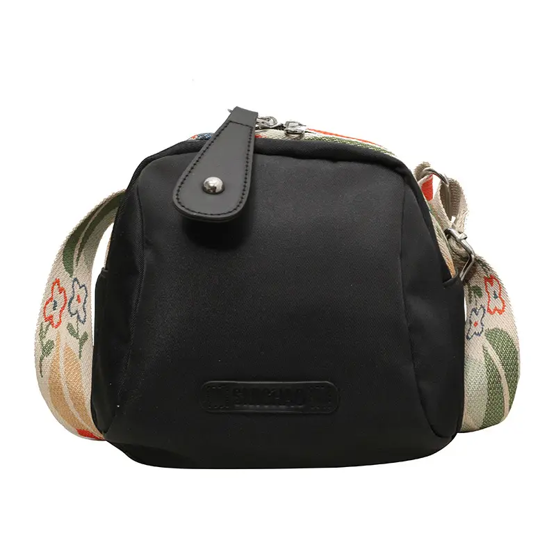 Women's Oxford Cloth Shoulder Crossbody Bag Beige Large Capacity - Image 9