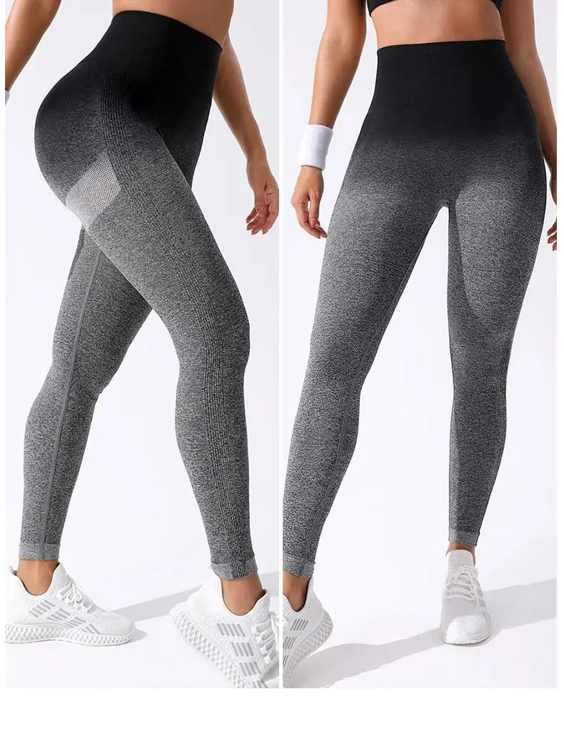 Purple Gradient Tight Fit Hip Lifting Sports Pants for Women — feature 13