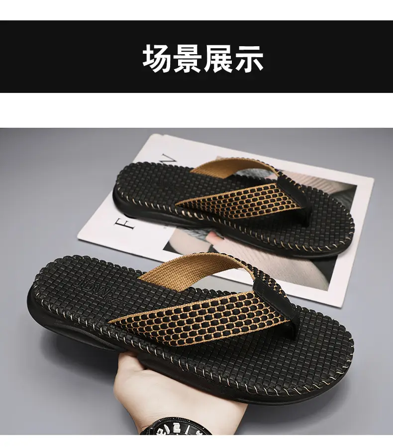 European and American Fashion Live Broadcast Slippers for Men Summer New Beach Flip-Flops Outdoor Non-Slip Flip-Flops Export Men — feature 12