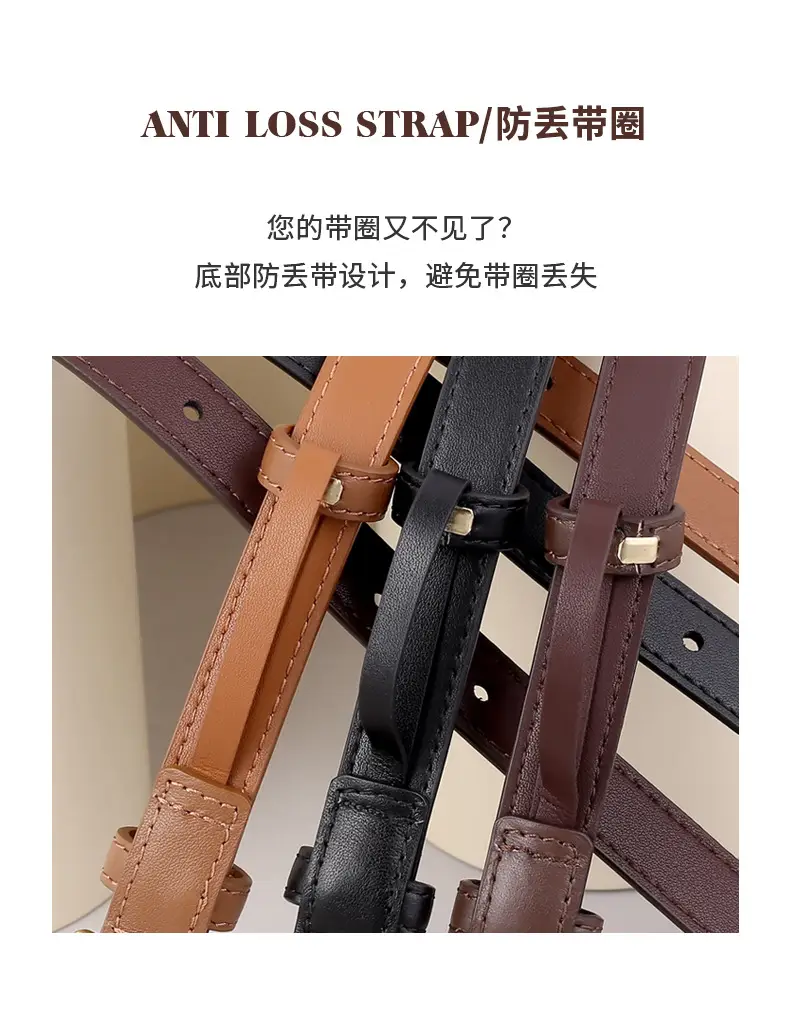 Retro Belt for Women Brown Black Gold Buckle — feature 7