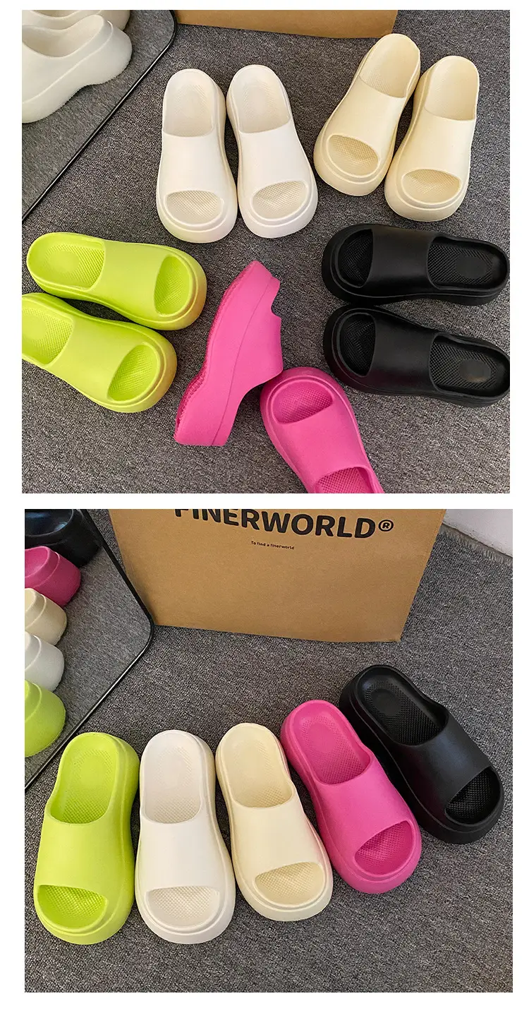Korean-style 2024 summer new fish mouth muffin thick-soled sandals and slippers soft-soled non-slip beach shoes women's shoes — feature 5