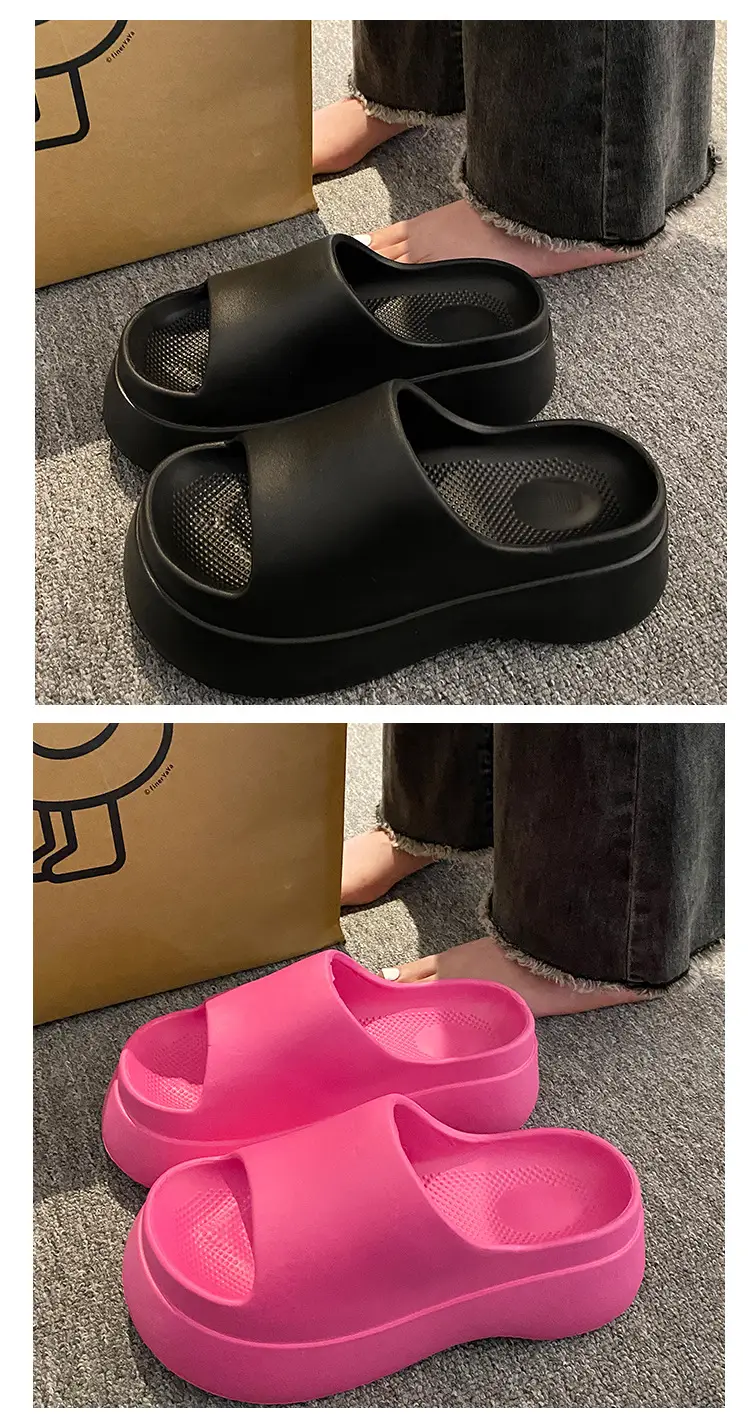 Korean-style 2024 summer new fish mouth muffin thick-soled sandals and slippers soft-soled non-slip beach shoes women's shoes — feature 6