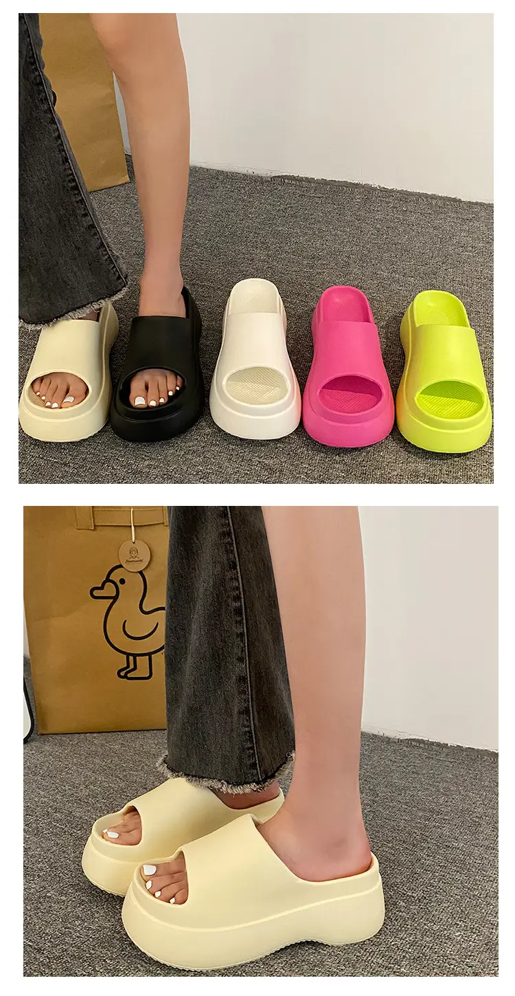Korean-style 2024 summer new fish mouth muffin thick-soled sandals and slippers soft-soled non-slip beach shoes women's shoes — feature 7