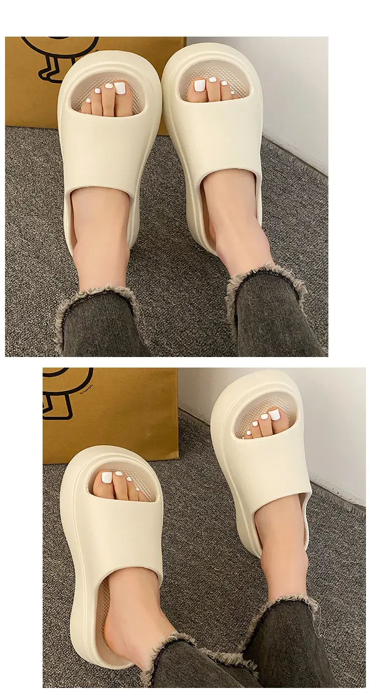 Korean-style 2024 summer new fish mouth muffin thick-soled sandals and slippers soft-soled non-slip beach shoes women's shoes — feature 9