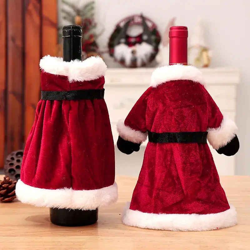 Christmas Wine Bottle Set Green Knit Design 16" - Image 27