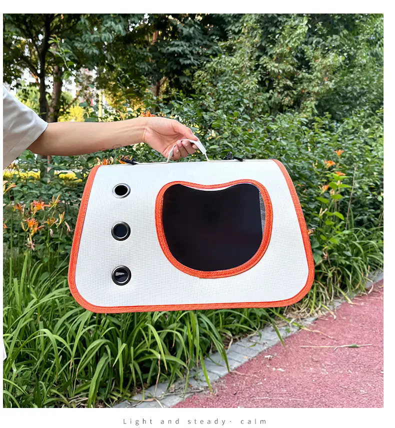 Pet Carrier Bag with Cat & Dog Design, Orange & White, 1 Pc — feature 32
