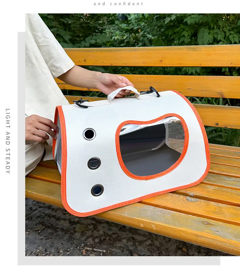 Pet Carrier Bag with Cat & Dog Design, Orange & White, 1 Pc — feature 33