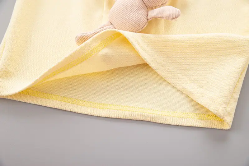 Children Cotton Short Sleeve T-Shirt Shorts Set Yellow — feature 9