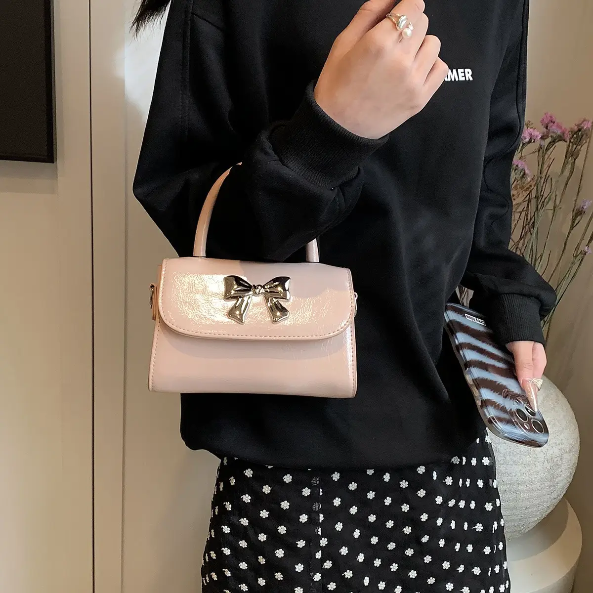Bow Fashion Shoulder Crossbody Bag Pink 2024 - Image 6