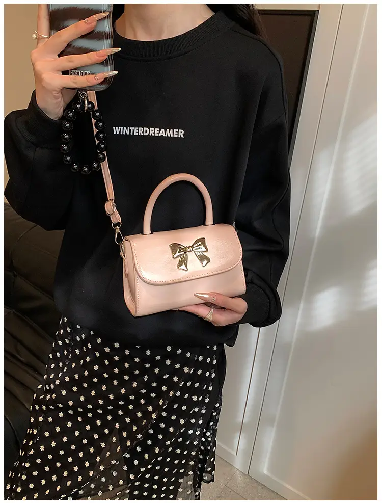 Bow Fashion Shoulder Crossbody Bag Pink 2024 — feature 8