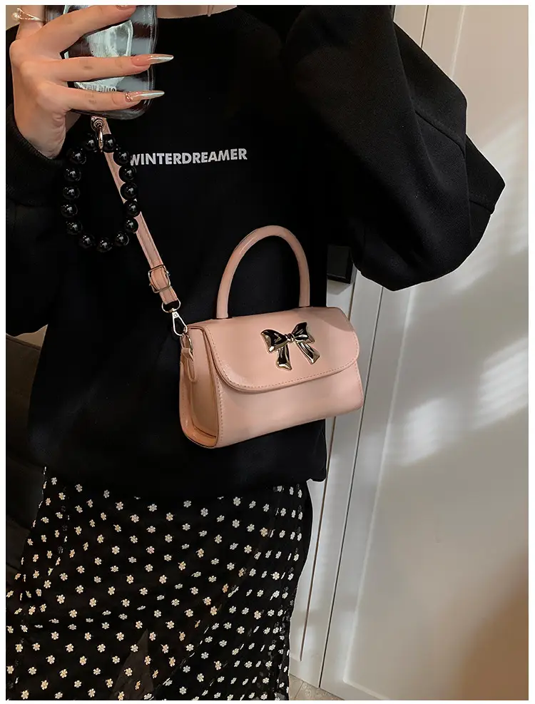 Bow Fashion Shoulder Crossbody Bag Pink 2024 — feature 9