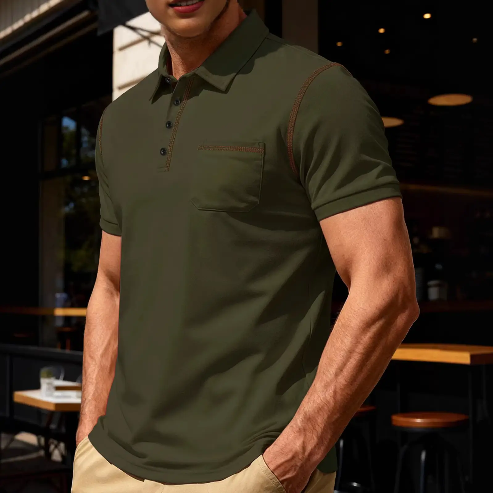 Men's White Short Sleeve Polo T-Shirt 2026 Summer - Image 10