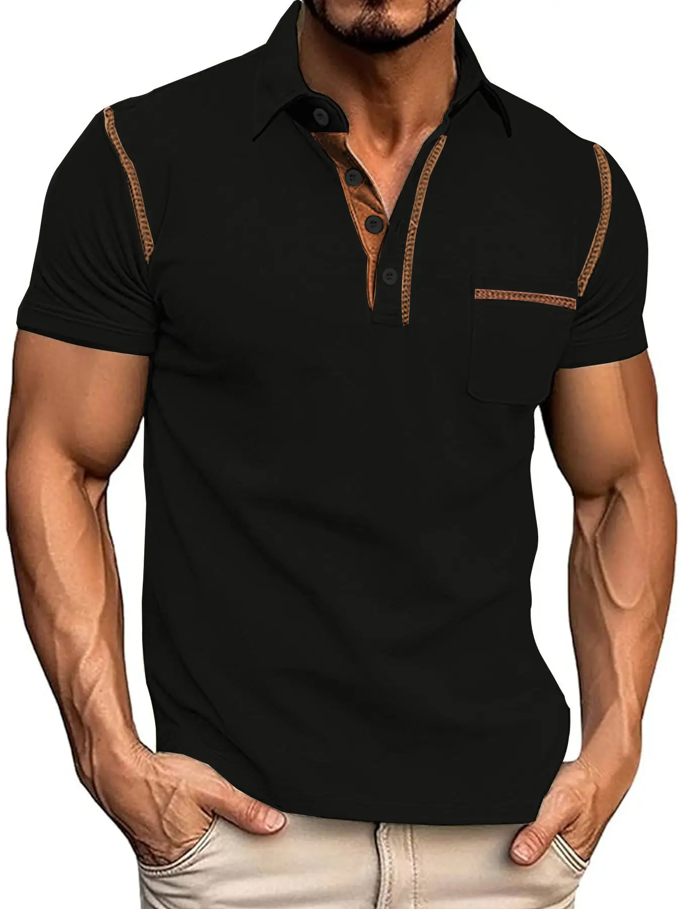 Men's White Short Sleeve Polo T-Shirt 2026 Summer - Image 2