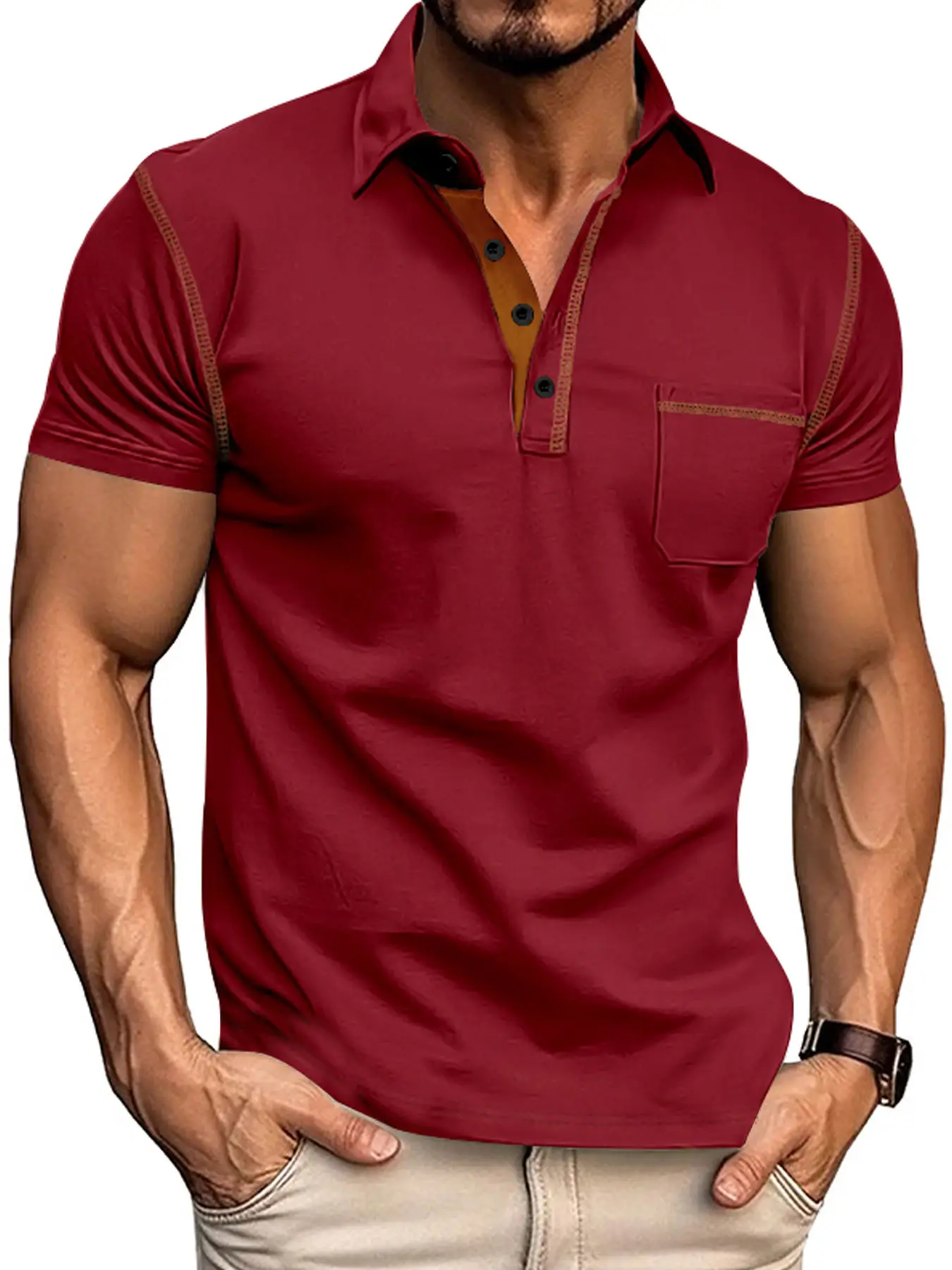 Men's White Short Sleeve Polo T-Shirt 2026 Summer - Image 6