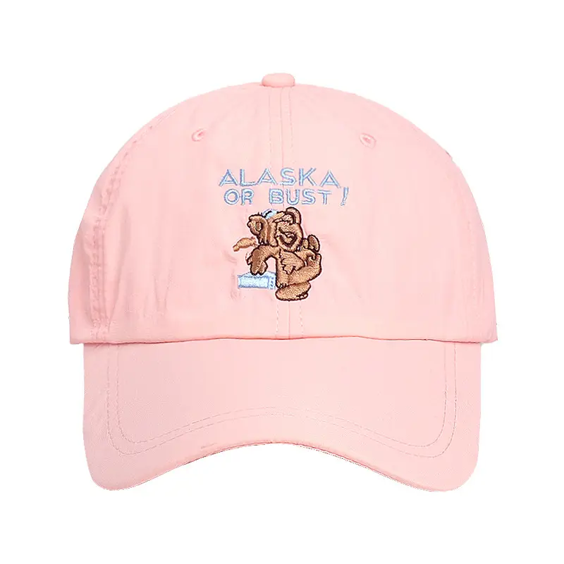 Korean-style Embroidered Baseball Cap for Women Pink - Image 7