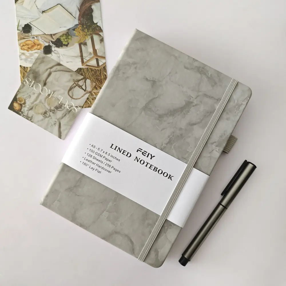 A5 Lined Notebook Navy Blue Hardcover Strap Notepad - Image 22