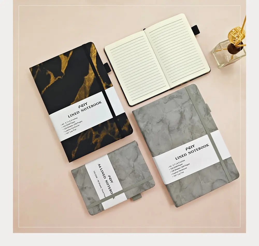 A5 Lined Notebook Navy Blue Hardcover Strap Notepad — feature 12