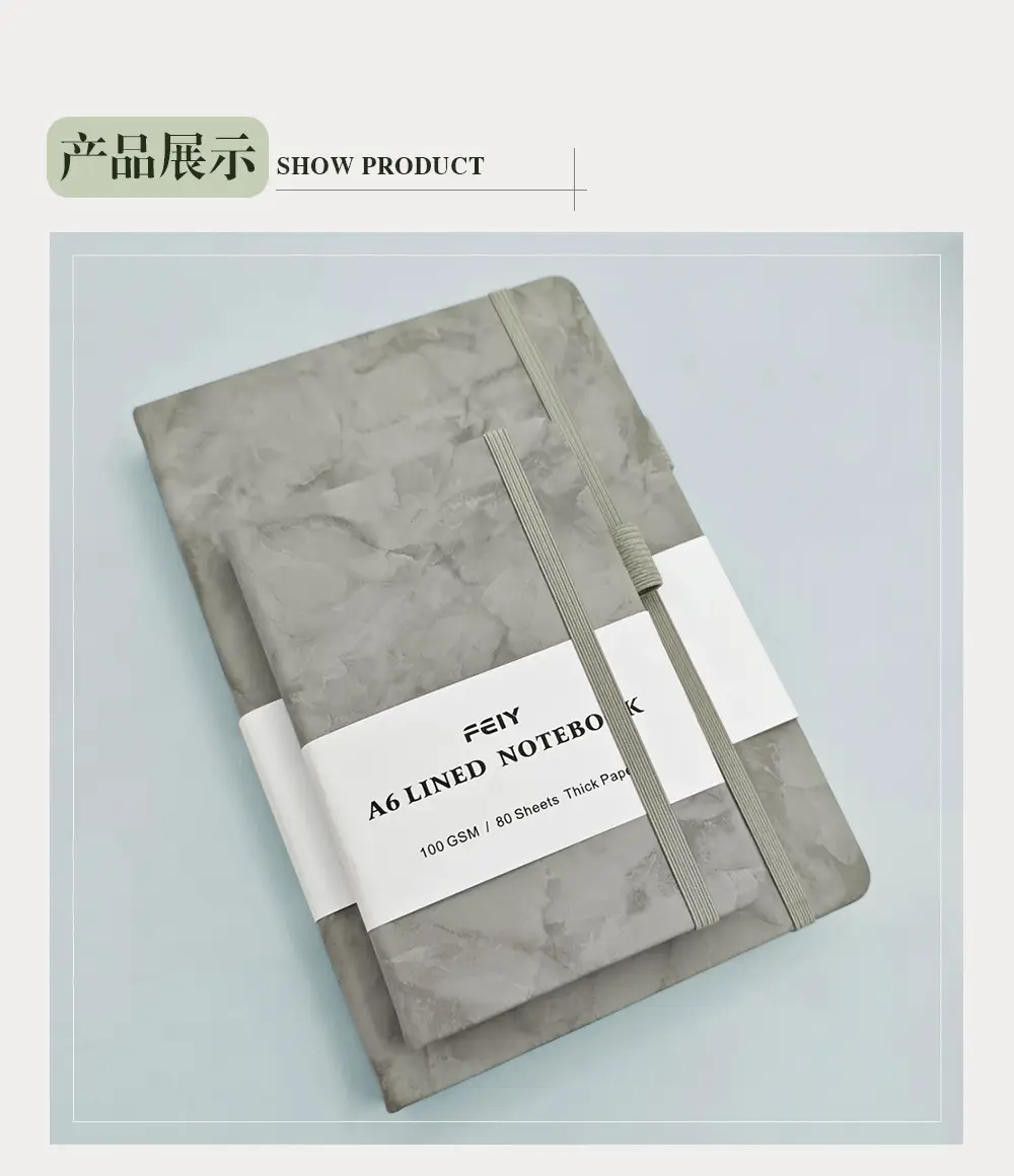 A5 Lined Notebook Navy Blue Hardcover Strap Notepad — feature 8