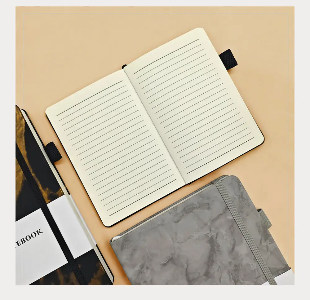 A5 Lined Notebook Navy Blue Hardcover Strap Notepad — feature 9