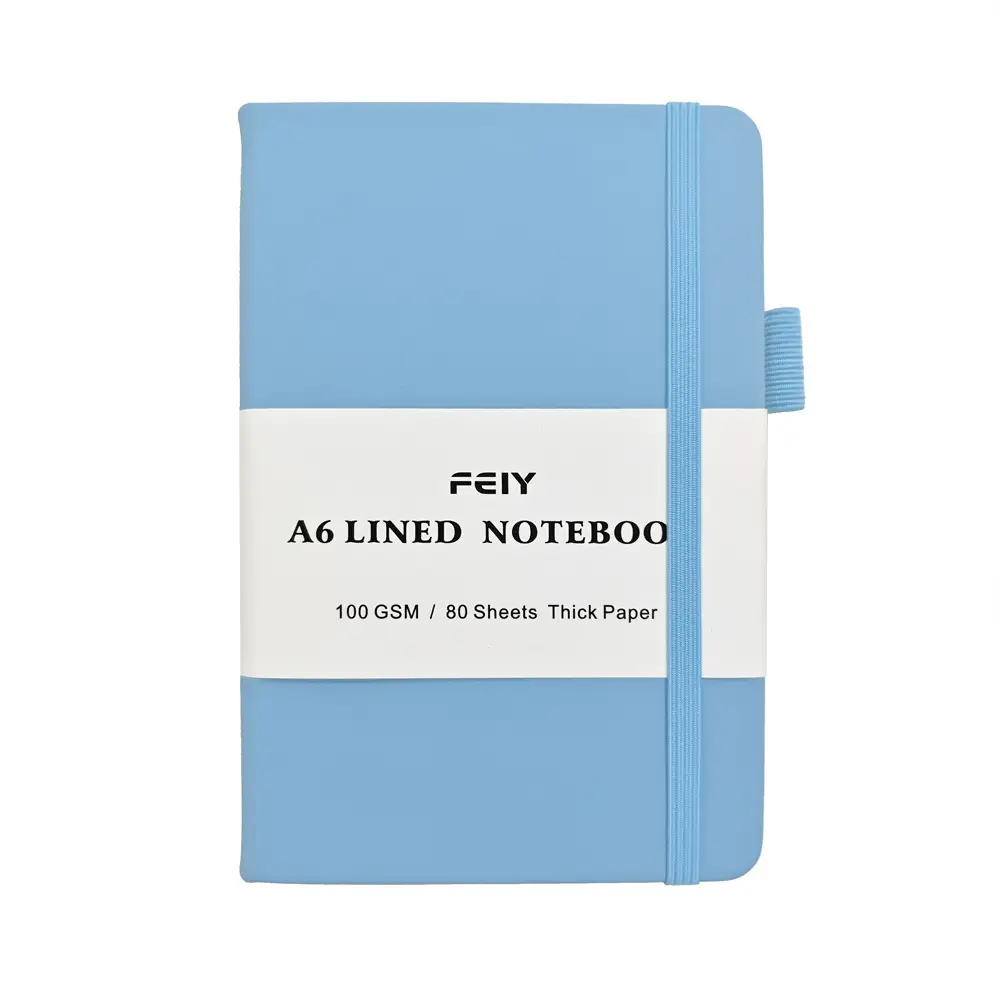 A5 Lined Notebook Navy Blue Hardcover Strap Notepad - Image 12