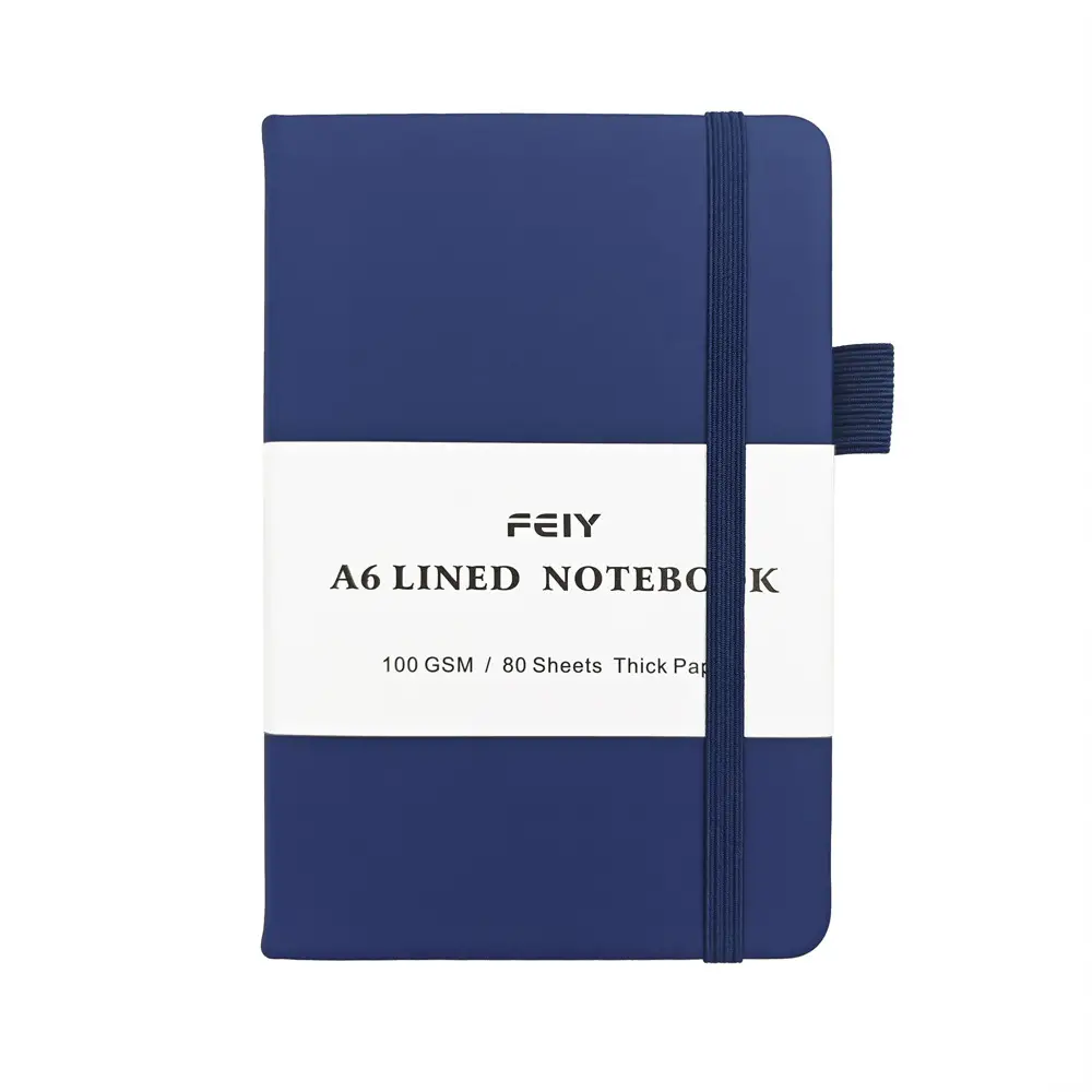 A5 Lined Notebook Navy Blue Hardcover Strap Notepad - Image 18