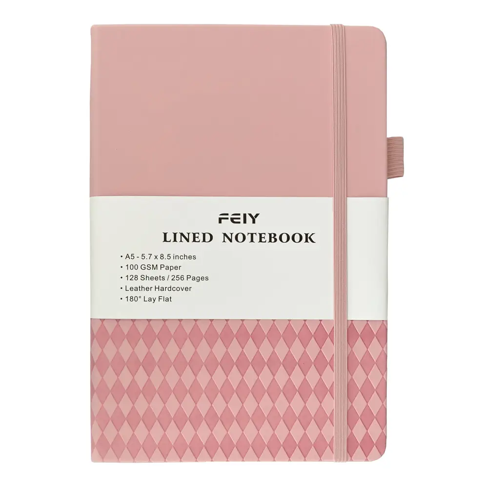 A5 Lined Notebook Navy Blue Hardcover Strap Notepad - Image 5