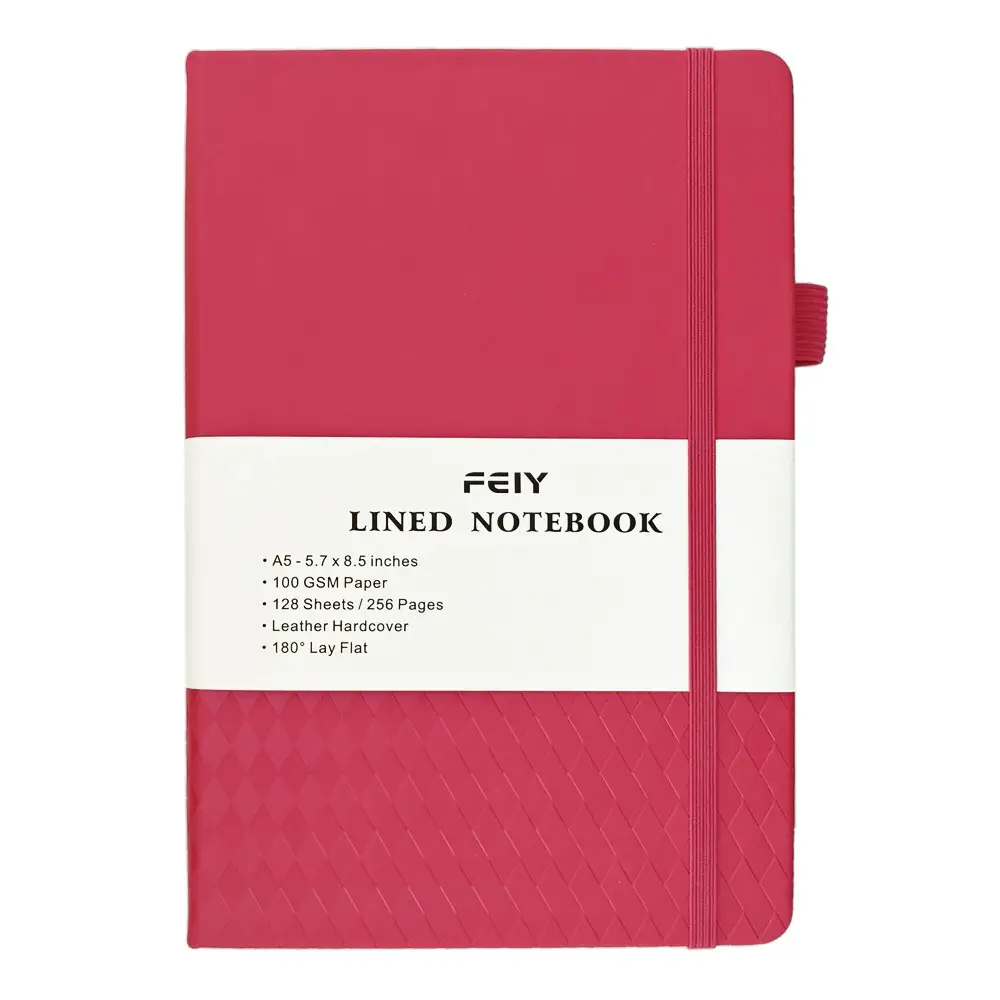 A5 Lined Notebook Navy Blue Hardcover Strap Notepad - Image 8