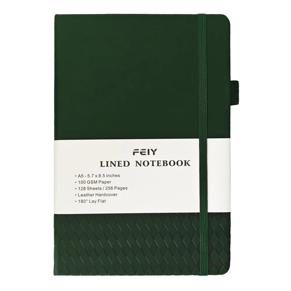 A5 Lined Notebook Navy Blue Hardcover Strap Notepad - Image 9