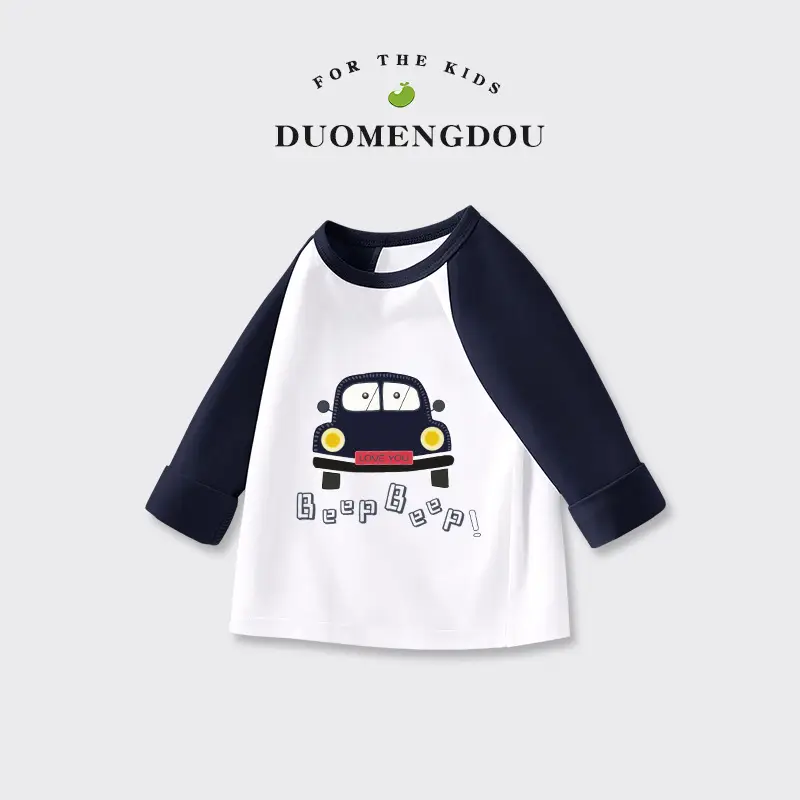 Duomeng Boys Long Sleeve T-Shirt Spring Fall New Baby Bottoming Shirt Kidsren Car Printed