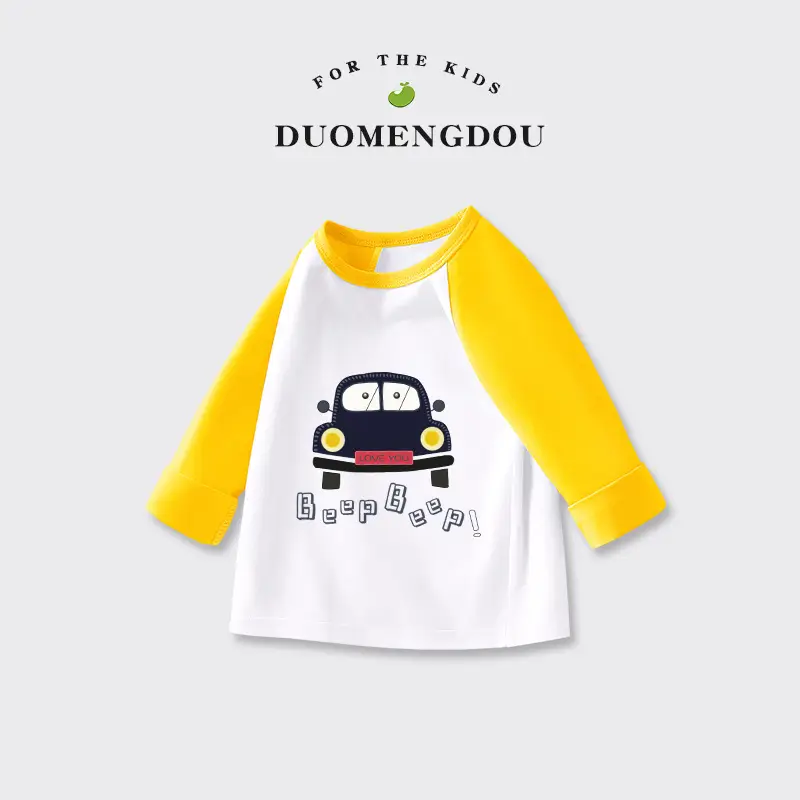 Duomeng Boys Long Sleeve T-Shirt Spring Fall New Baby Bottoming Shirt Kidsren Car Printed