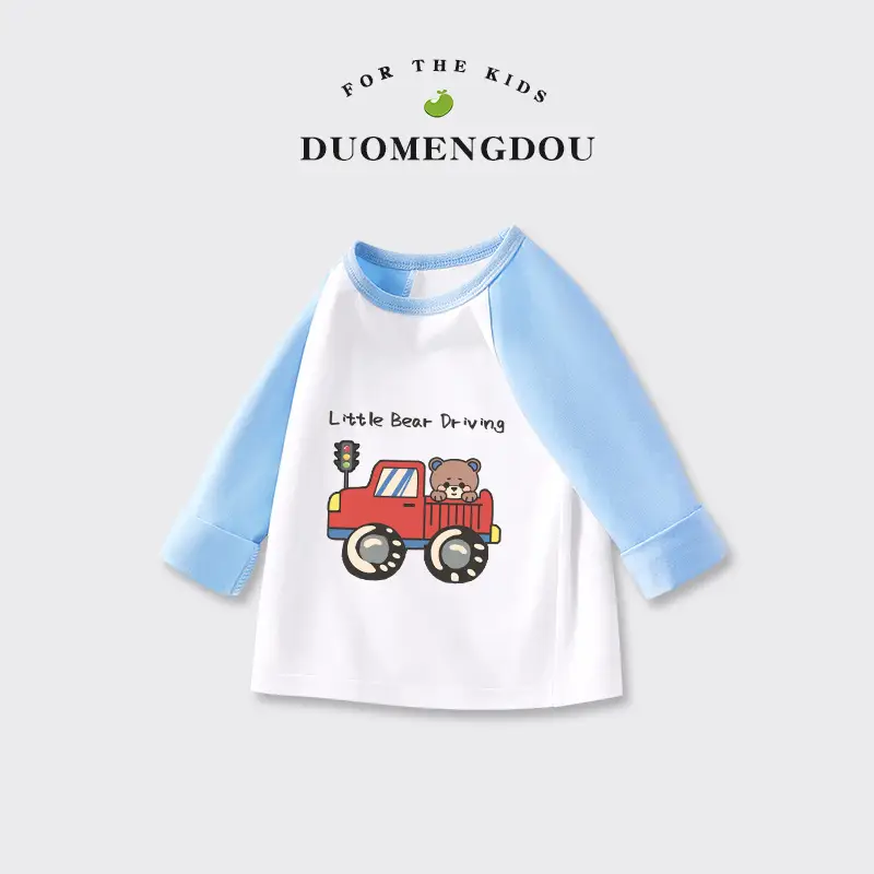 Duomeng Boys Long Sleeve T-Shirt Spring Fall New Baby Bottoming Shirt Kidsren Car Printed