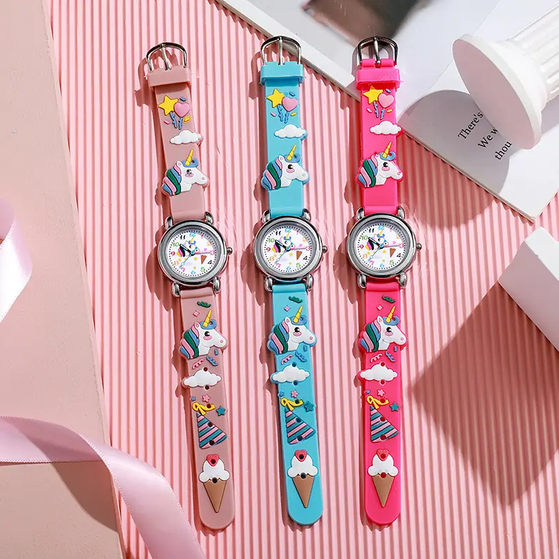 Children's Unicorn Silicone Watch with Ice Cream Design - Image 4