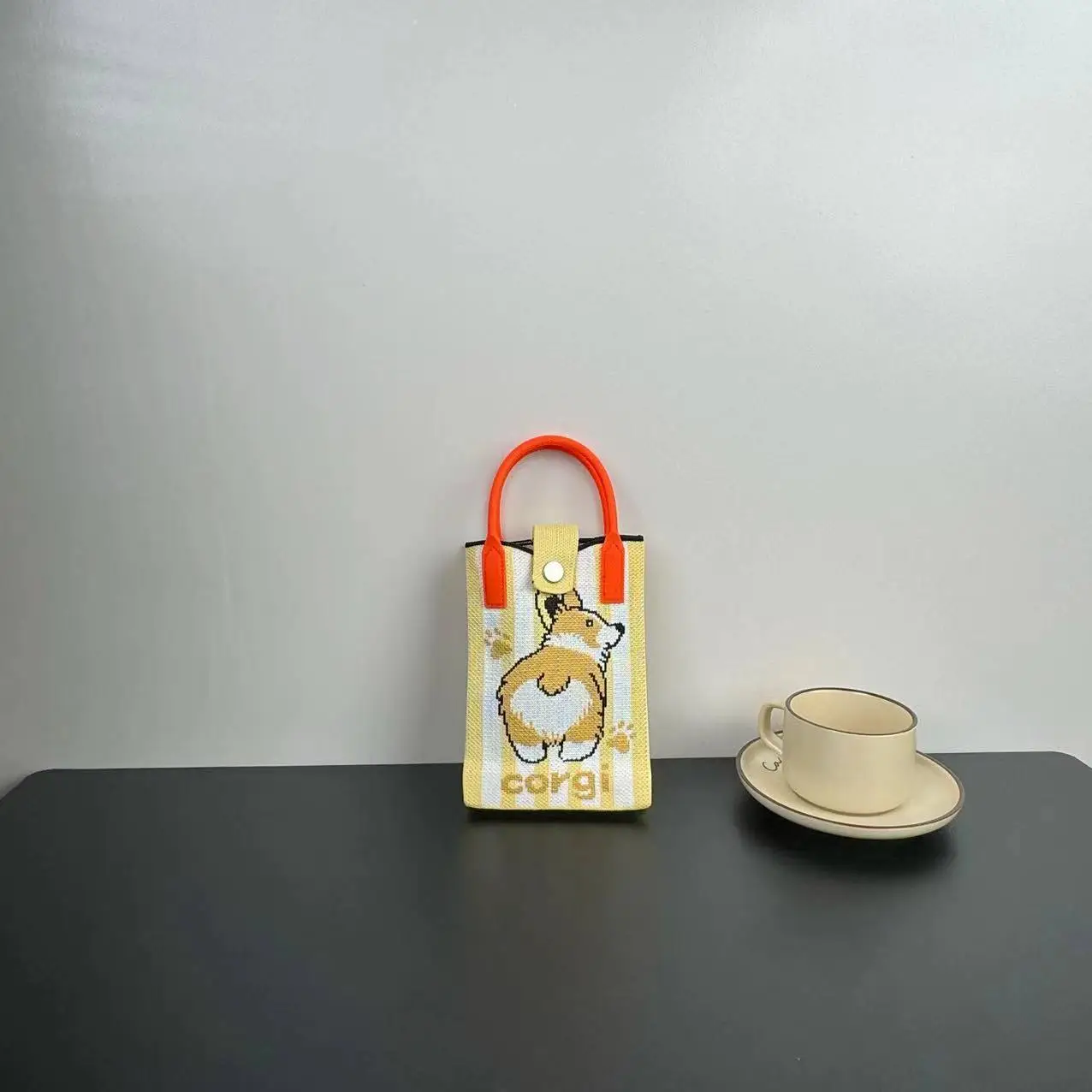 Cartoon Knitted Crossbody Bag with Green Handles - Image 69