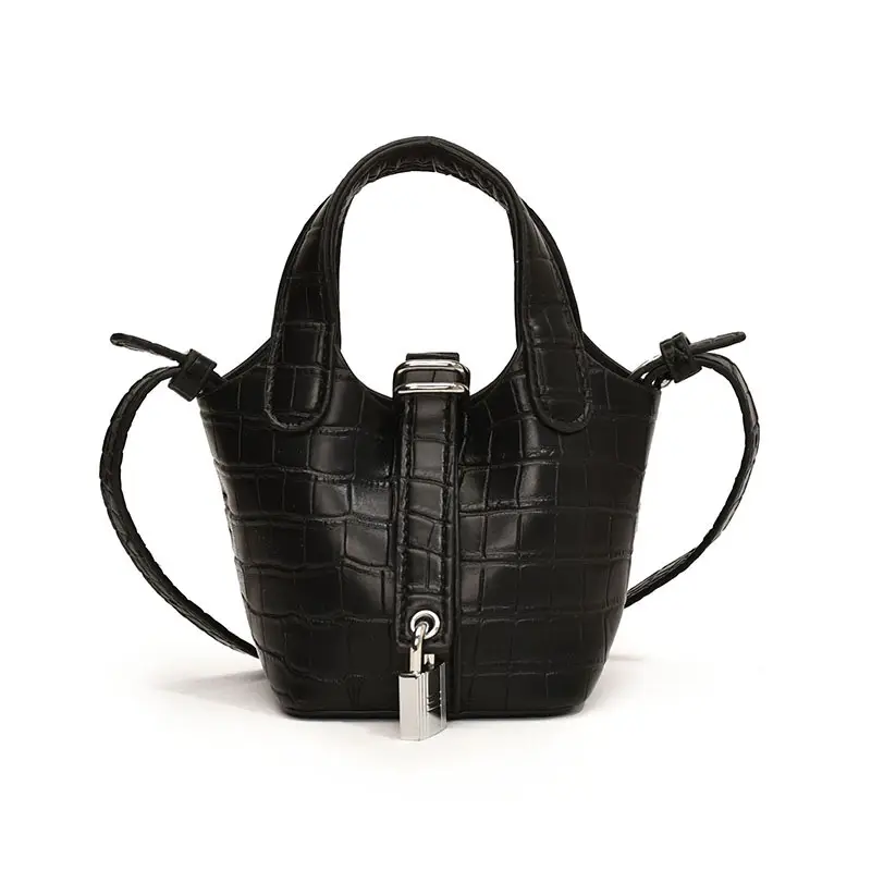 Women's Mini Croc Leather Shoulder Bag Beige 2024 - Image 11
