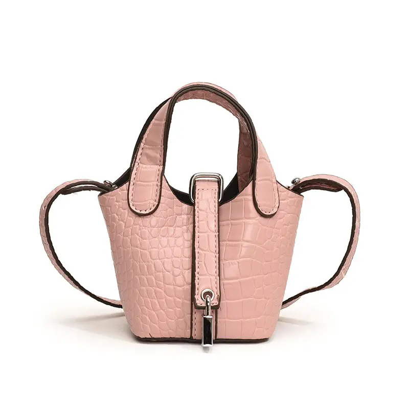 Women's Mini Croc Leather Shoulder Bag Beige 2024 - Image 5