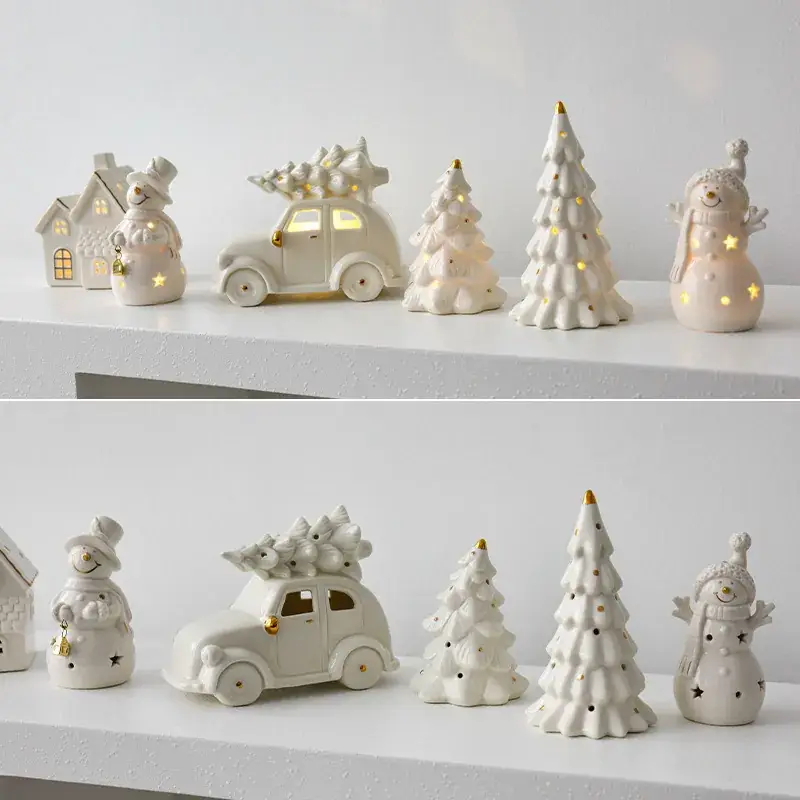 White Ceramic Christmas Tree Decor 15.2cm - Image 10